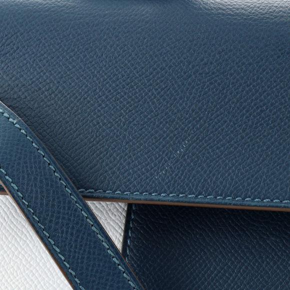 Hermes Kelly Flag Handbag Epsom 35 Blue #78179H11B - Picture 10 of 12